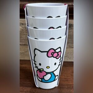 2024 Collection Hello Kitty & Apples 🍎 🎀 Set of 4 Melamine Cups - NEW